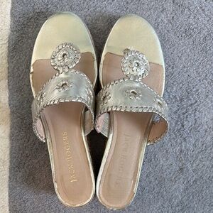 Jack Rogers Gold Wedge Espadrille Sandals